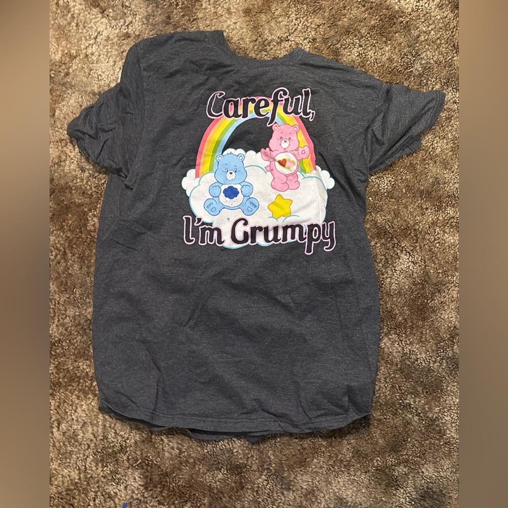 Gray Care Bears Graphic T-Shirt